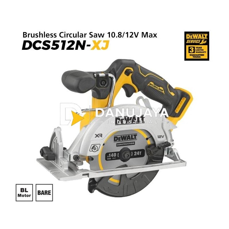 Dewalt Brushless Circular Saw / Gergaji Sirkel Baterai 10.8/12V Max 140mm DCS512N-XJ (Unit Only)