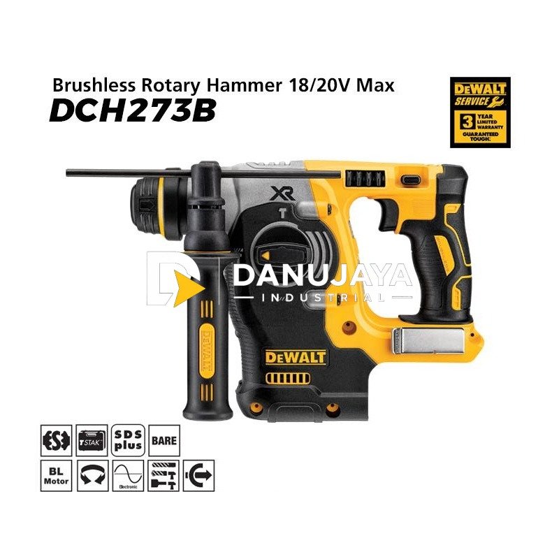 Dewalt Brushless Rotary Hammer / Bor Beton Baterai 18/20V Max DCH273B