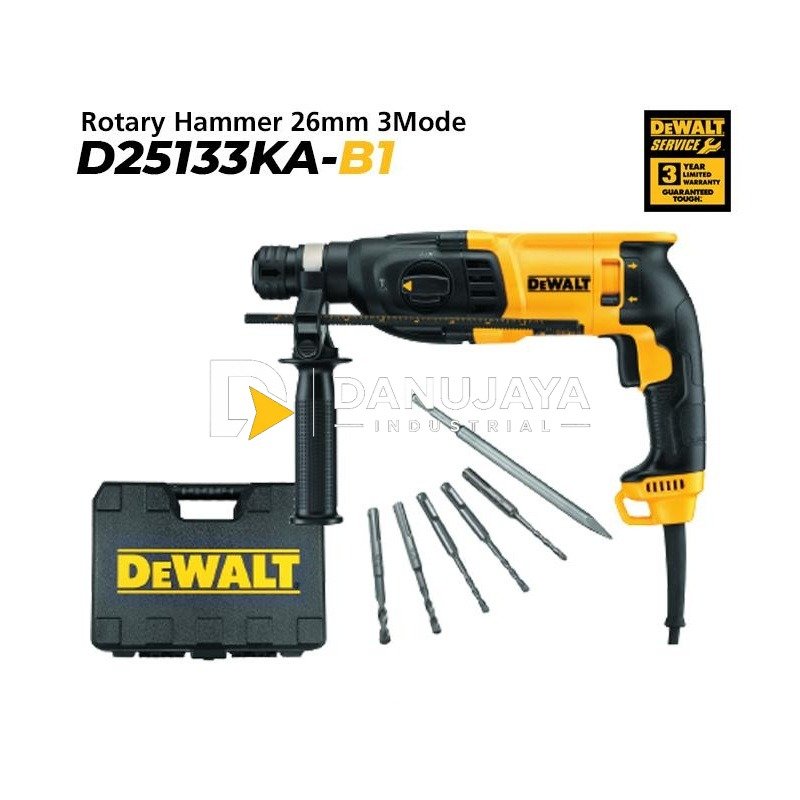Dewalt Rotary Hammer / Bor Beton Listrik 800Watt 26mm D25133KA