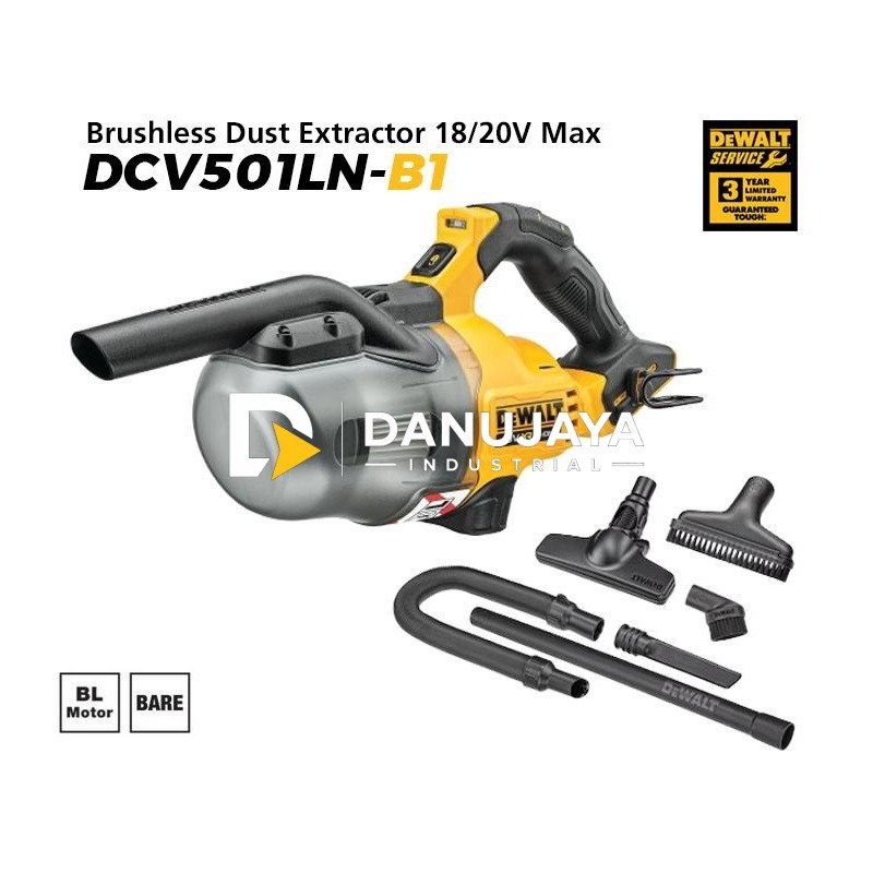 Dewalt Brushless Dust Extractor / Vacuum 18/20V Max 0.7 Liter DCV501LN-B1 (Unit Only)