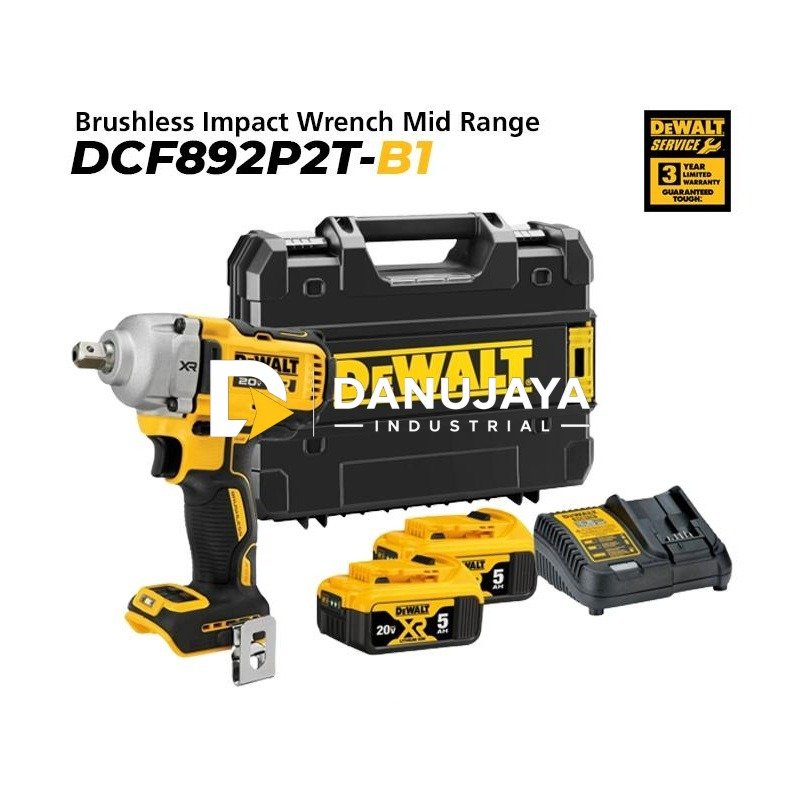 Dewalt Brushless Impact Wrench /Kunci Impact Baterai 20V XR DCF892P2T