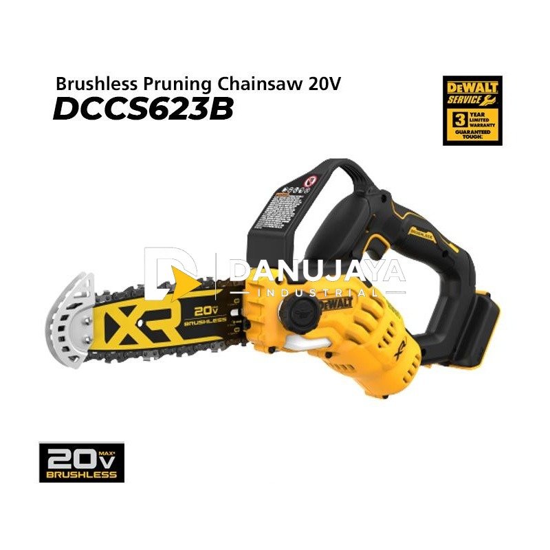 Dewalt Cordless Pruning Chain Saw / Gergaji Kayu 20V (Max) 8" DCCS623B