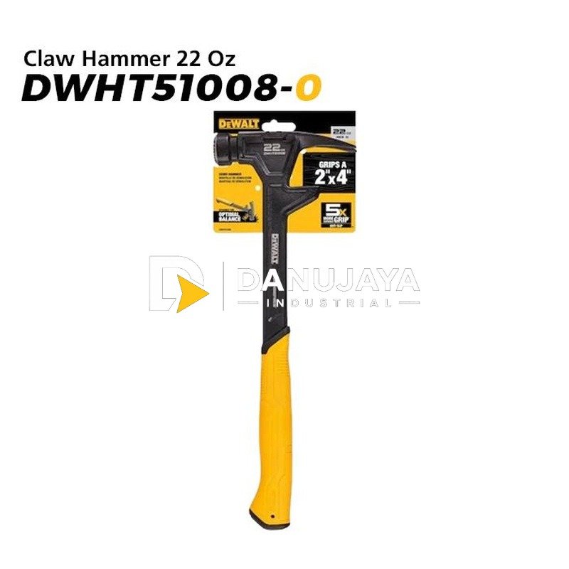 Dewalt Claw Hammer / Palu Kambing 22 Oz DWHT51008-0