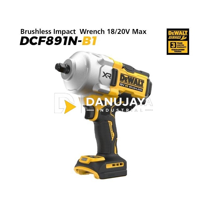 Dewalt Brushless Impact Wrench / Kunci Impact Baterai 18/20V Max DCF891N-B1 (Unit Only)