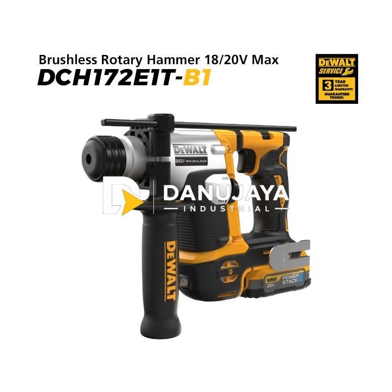 Dewalt Brushless Rotary Hammer / Bor Beton Baterai 18/20V Max DCH172E1T-B1