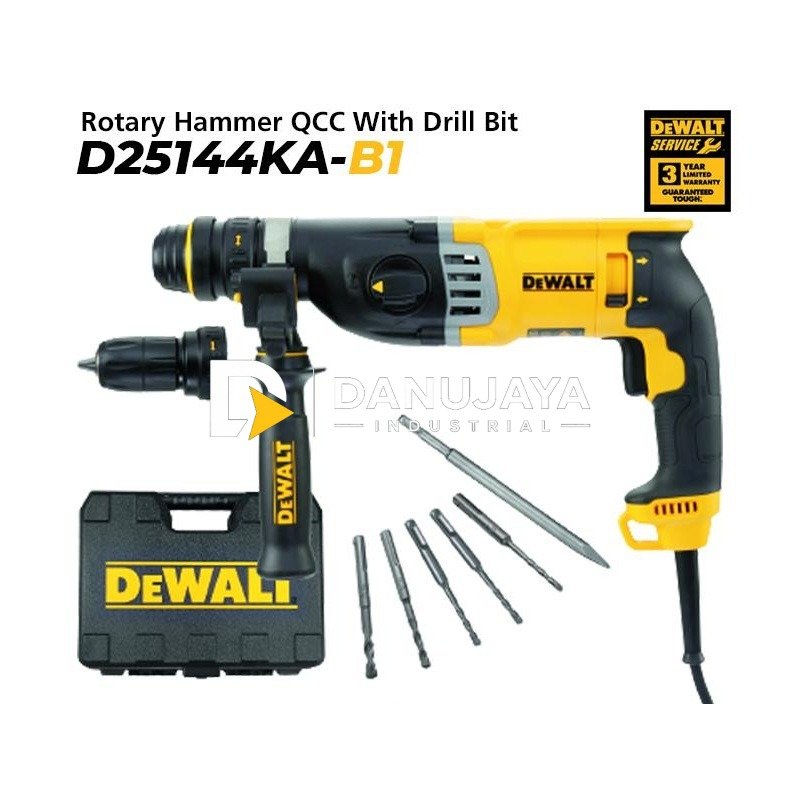 Dewalt Rotary Hammer QCC/Bor Beton Listrik w/ Drill Bit 900W D25144KA