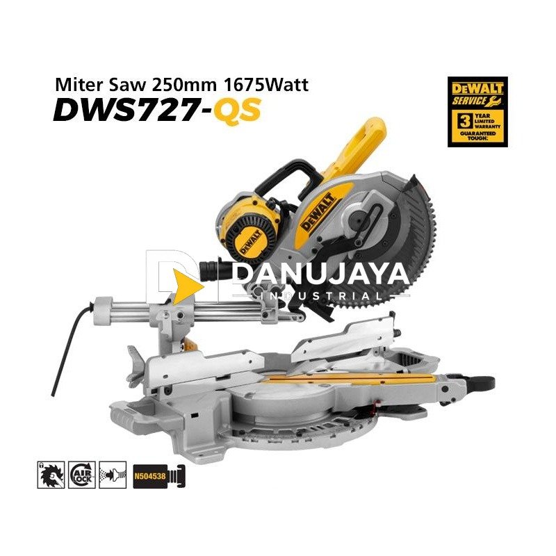 Dewalt Miter Saw / Gergaji Miter Listrik 1675Watt 250mm DWS727-QS