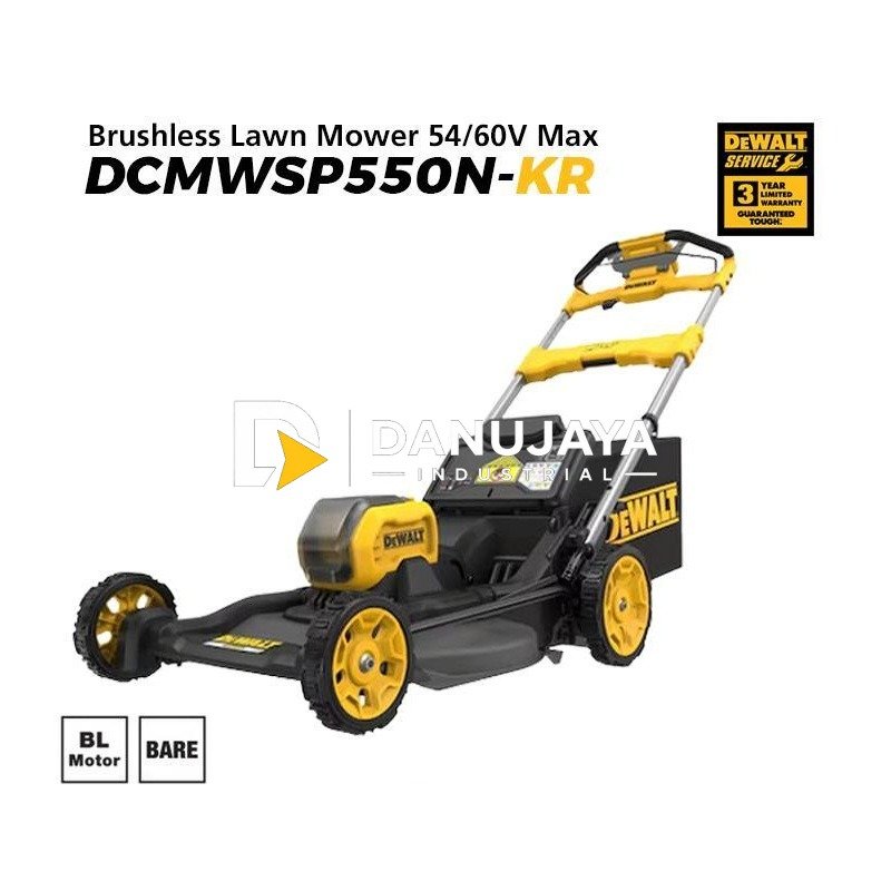 Dewalt Brushless Lawn Mower / Mesin Potong Rumput Dorong 54/60V Max 53cm DCMWSP550N-KR (Unit Only)