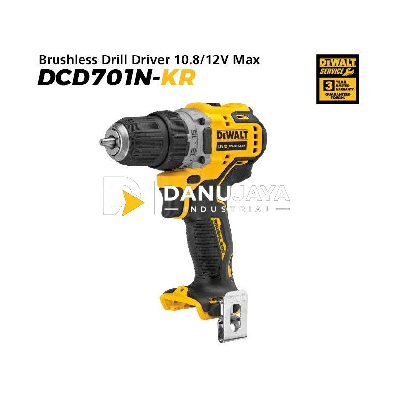 Dewalt Brushless Drill Driver / Bor Obeng Baterai 10.8/12V Max DCD701N-KR