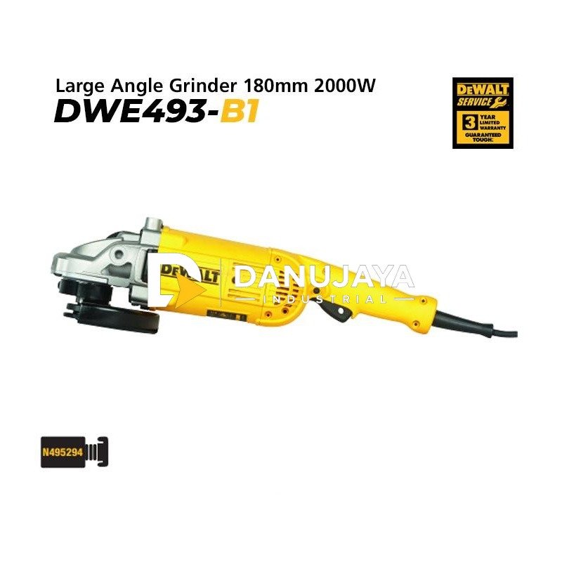 Dewalt Large Angle Grinder / Gerinda Tangan Listrik 180mm 2200Watt DWE493