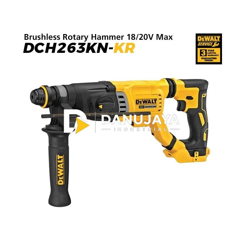 Dewalt Brushless Rotary Hammer / Bor Beton Baterai 18/20V Max DCH263KN-KR (Unit Only)