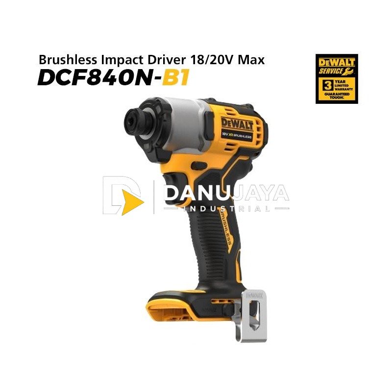 Dewalt Brushless Impact Driver / Obeng Impact Baterai 18/20V Max DCF840N-B1 (Unit Only)