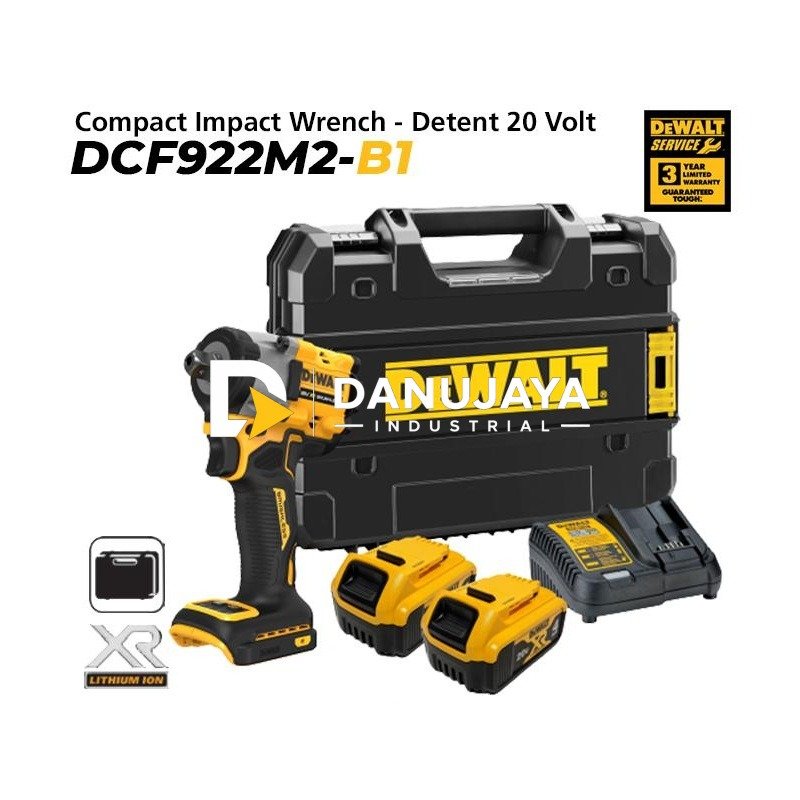 Dewalt Compact Impact Wrench / Kunci Impact Baterai 18/20 V DCF922M2