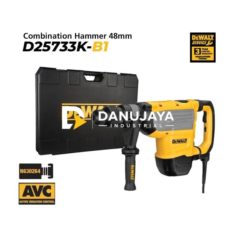 Dewalt Combination Rotary Hammer / Bor Beton 48mm 1600Watt 8Kg D25733K