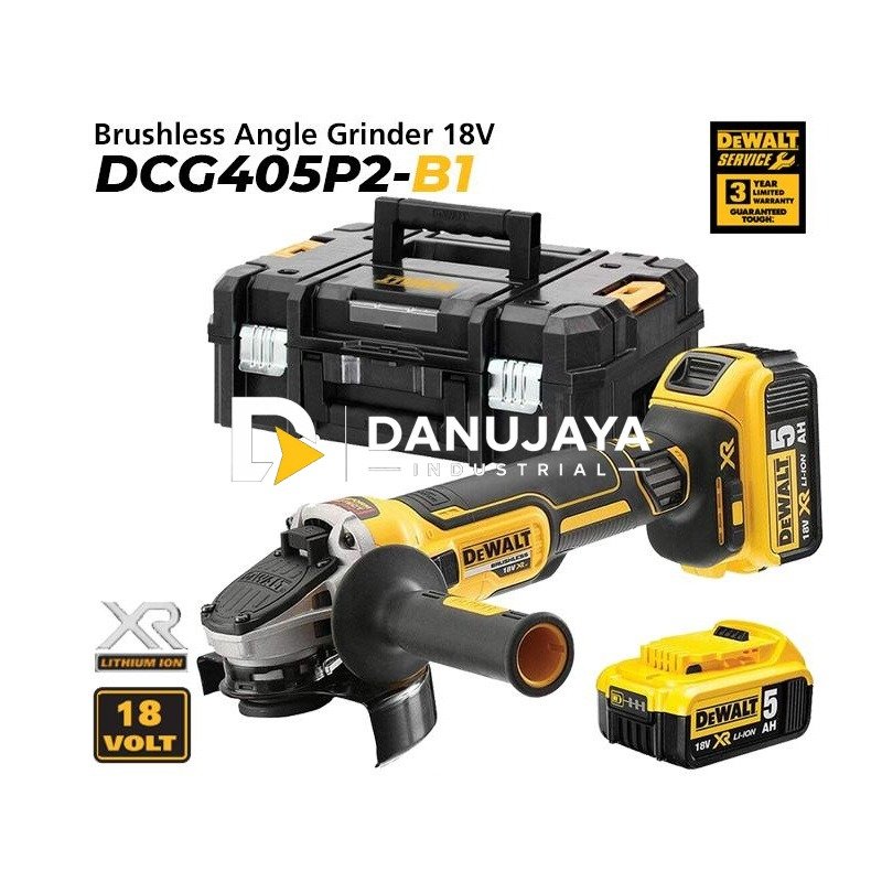 Dewalt Brushless Angle Grinder / Gerinda Tangan 18/20V 125mm DCG405P2