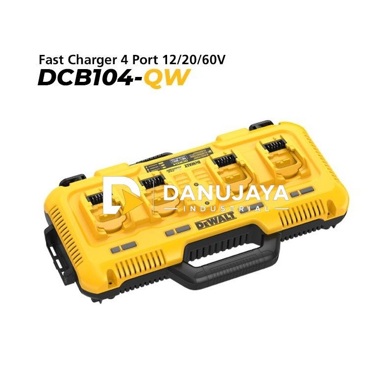 Dewalt Fast Charger 4-Port / Pengisi Daya Baterai 8A 12V/20V/60V Max DCB104-QW