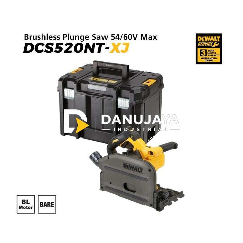 Dewalt Brushless Plunge Saw 165mm 54/60V Max DCS520NT-XJ (Unit Only)