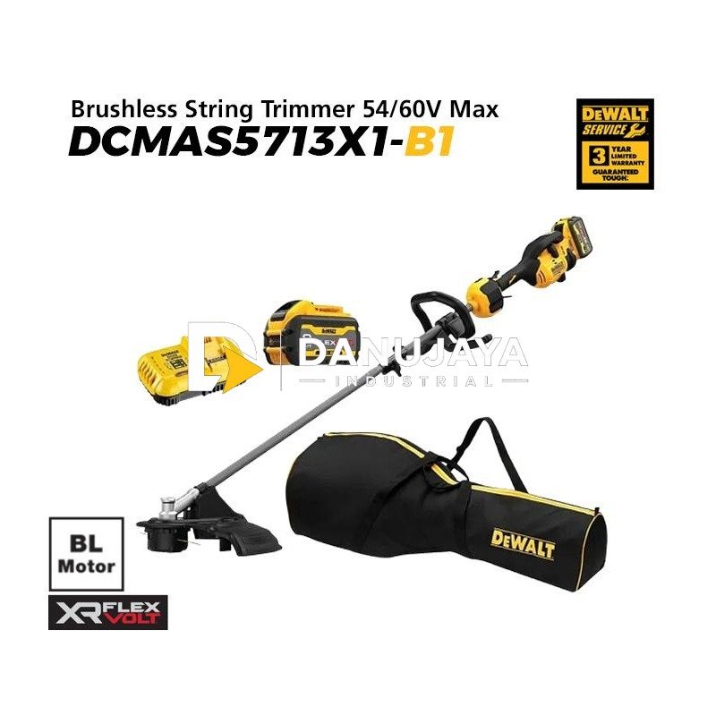 Dewalt Brushless Split Boom String Trimmer / Mesin Potong Rumput 54/60Volt Max 38cm DCMAS5713X1-B1