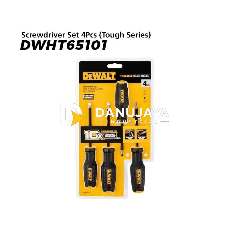 Dewalt Screwdriver (Tough Series) / Obeng Set 4Pcs DWHT65101