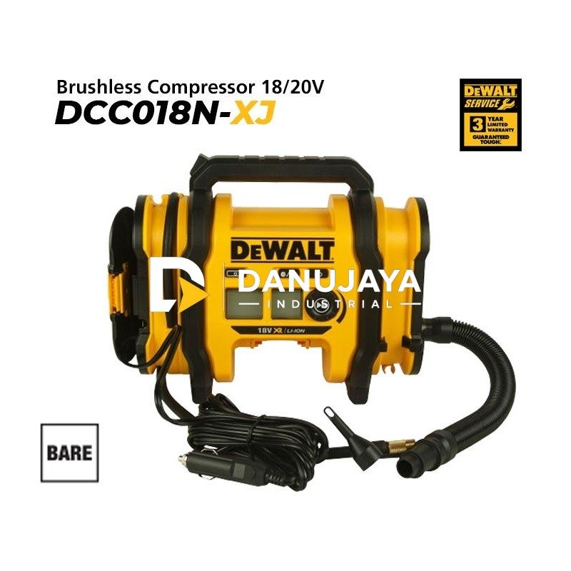 Dewalt Brushless Inflator (Compressor) / Pompa Angin Baterai 18/20V Max 11Bar DCC018N-XJ (Unit Only)