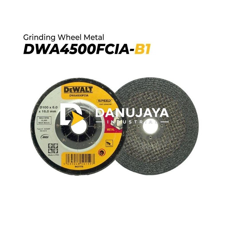 Dewalt Grinding Wheel/Mata Gerinda untuk Metal 100x6x16mm DWA4500FCIA
