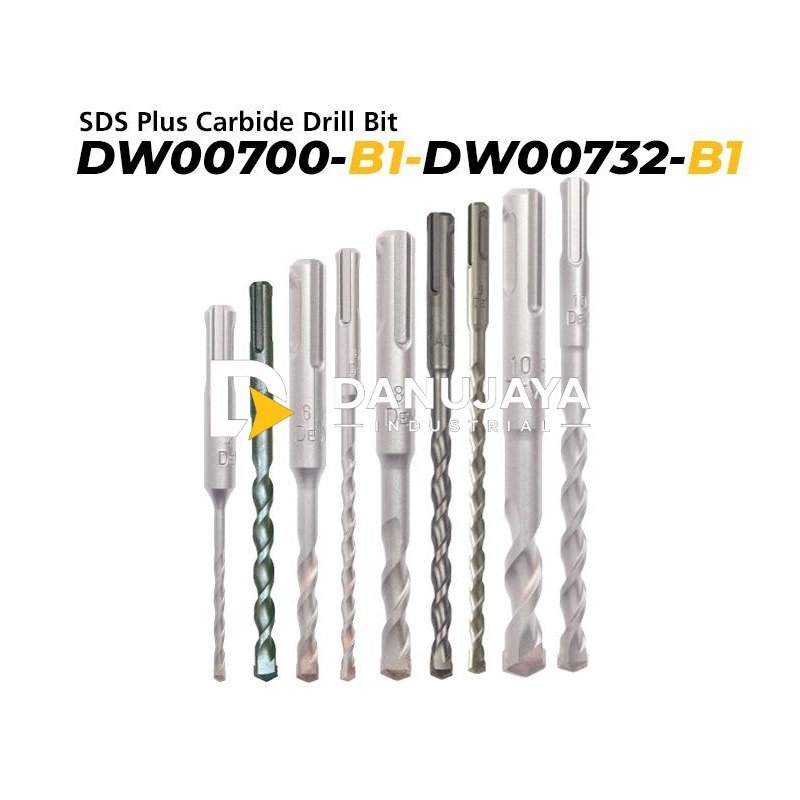 Dewalt SDS Plus Carbide Drill Bit / Mata Bor Beton 4 - 25mm