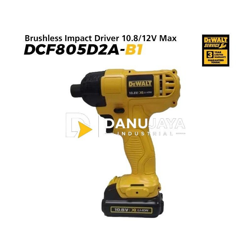 Dewalt Brushless Impact Driver / Obeng Impact Baterai 10.8/12V Max DCF805D2A-B1