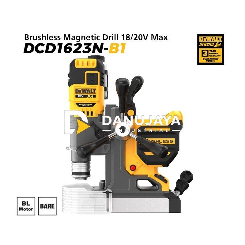 Dewalt Brushless Magnetic Drill / Bor Magnet Baterai 18/20V Max 130-420/250-810 Rpm DCD1623N-B1 (Unit Only)
