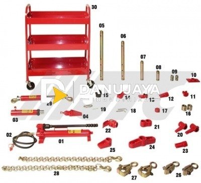 JTC HB610-Collision Repair Kit (38 pcs) BODY COLLISION REPAIR-10 Ton