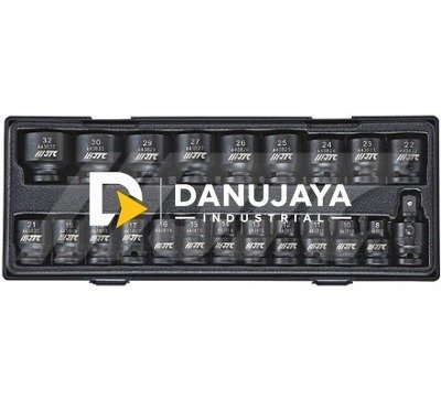 1/2" DR. 22PCS IMPACT SOCKET SOCK SHOCK MATA KUNCI SET (6PT) JTC-K4223