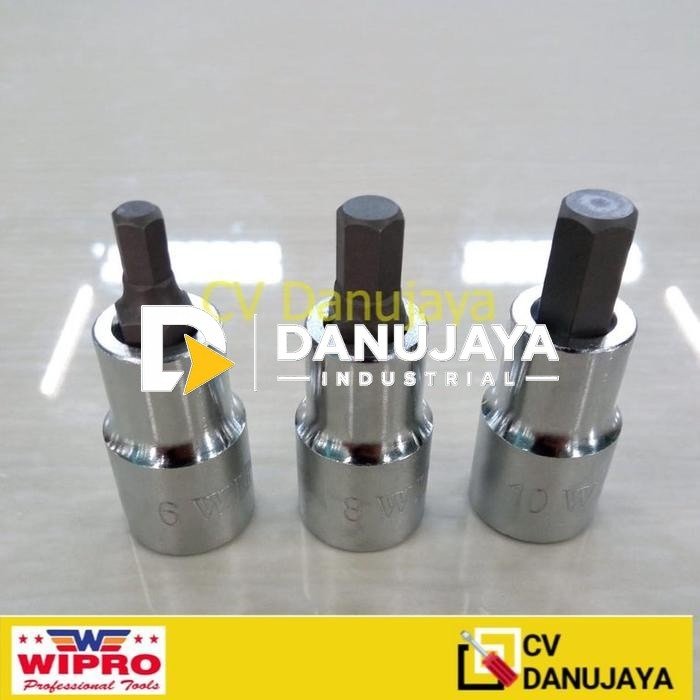Mata Sock / Kunci Sock L / Hex Bits Socket 1/2" ( 6mm, 8mm, 10mm ) Wipro