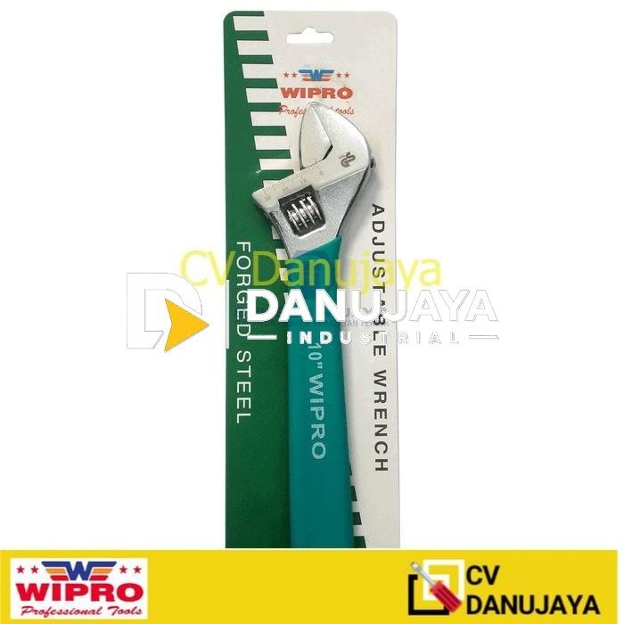 Kunci Inggris Wipro 10" inch Kunci Bago Adjustable Wrench Gagang Karet