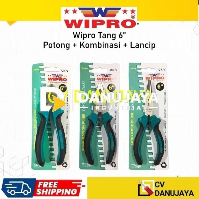 GOSEND Paket Tang Kombinasi Potong Lancip 6" Inch WIPRO Tang Set 3 Pcs CRV CRV chrome vanadium steel
