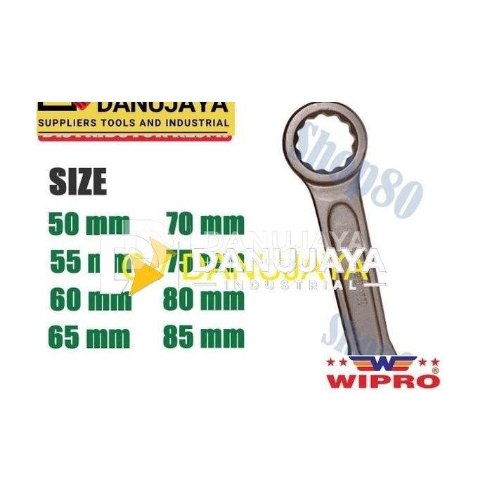 Wipro Kunci Ring Pukul Ketok Single 50 55 60 65 70 75 80 85 mm - 50 mm