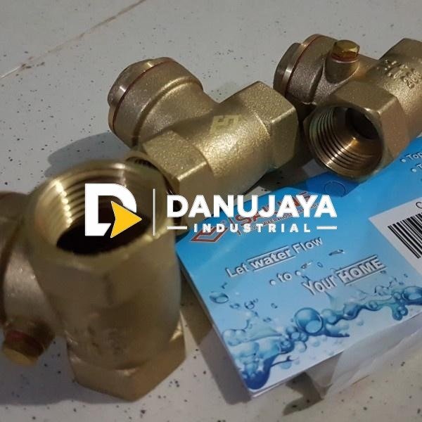 Check Valve Tabok Kelep Klep Air Anti Karat Kuningan Size 1-1/4" 1.25 Inch - Sailing Onda C6014