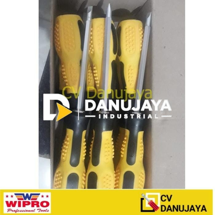 Obeng Bolak Balik Wipro 5 inch Inchi Obeng min plus gagang karet