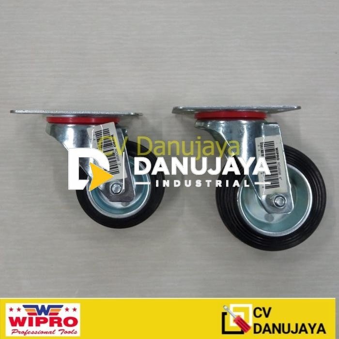 Roda Troly Troli Trolley Karet Hidup Wipro (698) 3" / 4"