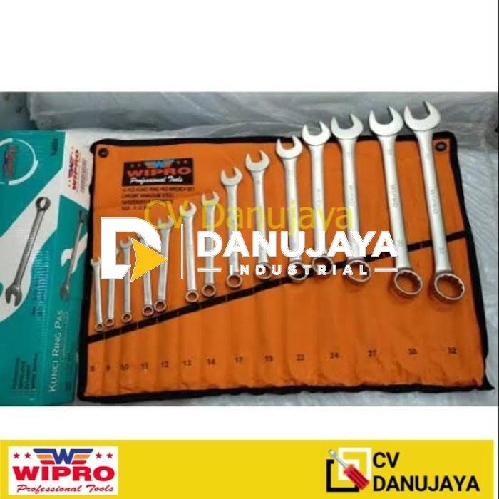 Kunci Ring Pas WIPRO Kilap set 8-32mm