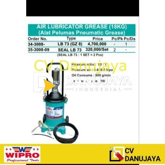Pompa Gemuk Tenaga Angin / Air Lubricator For Grease 18L Wipro