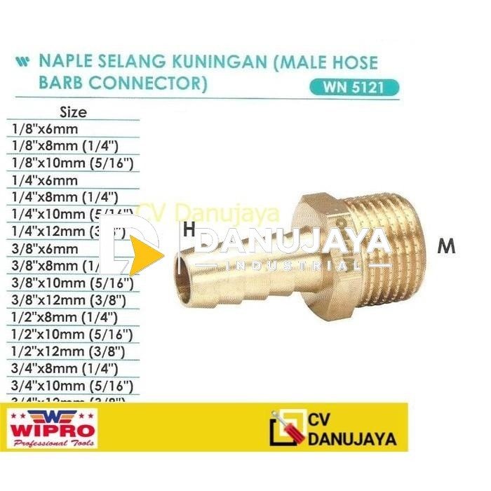 MALE HOSE BARB WN5121 3/4 X 12 WIPRO Kuningan