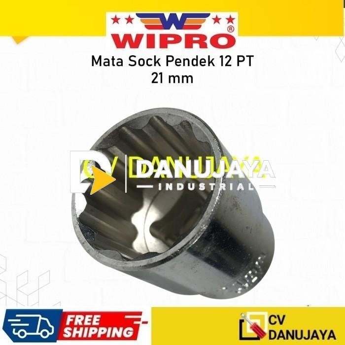 Mata Kunci Kunci Sock Shock Soket Socket Sok Wipro 1/2" Inch x 21mm 12PT CRV chrome vanadium steel
