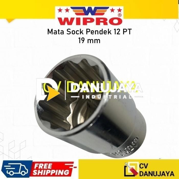 Mata Kunci Kunci Sock Shock Soket Socket Sok Wipro 1/2" Inch x 19mm 12PT CRV chrome vanadium steel