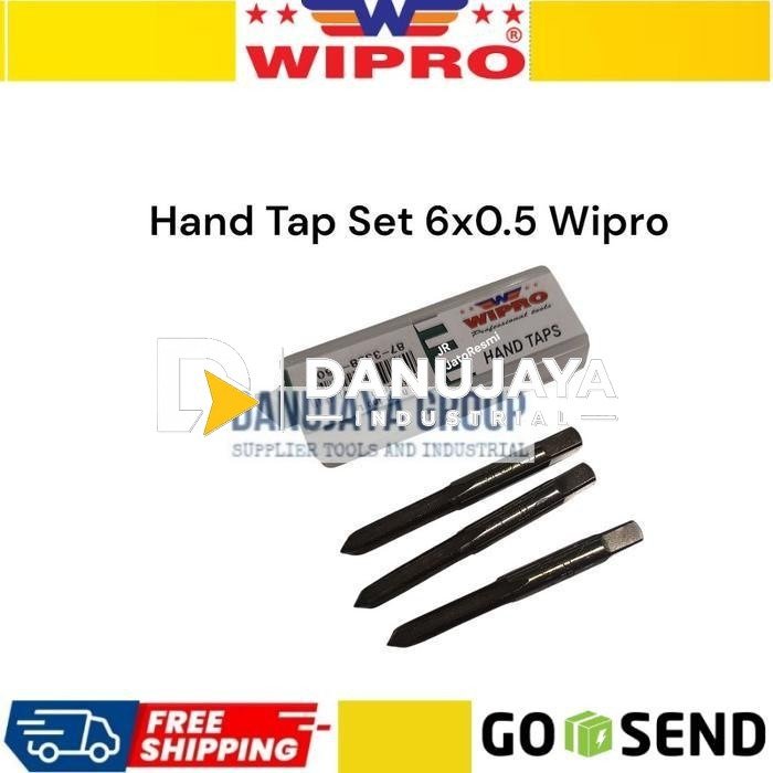 Hand Tap Handtaps Handtap Set 6x0.5 Wipro Alat Membuat Drat Ulir Besi 6 x 0.5