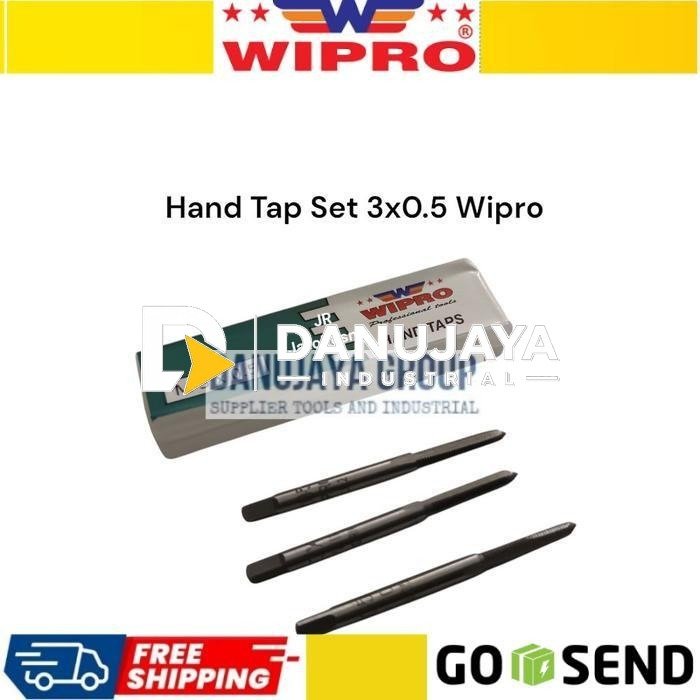 Hand Tap Handtap Handtaps Set 3x0.5Wipro Alat Membuat Lubang Ulir Besi Drat 3x0.5
