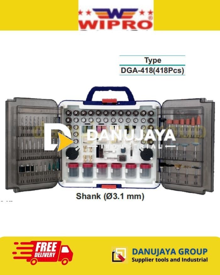 Rotary Tool Kit Set DGA 418 Pcs Lengkap Mata Bor Gerinda Amplas Cutting Wheel Poles Ukir Mini Drill Set 3.1mm