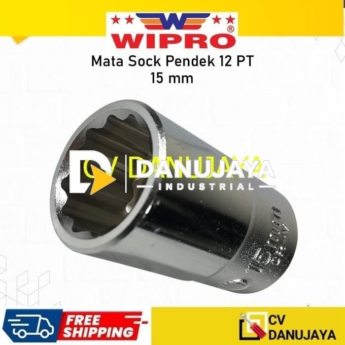 Mata Kunci Kunci Sock Shock Soket Socket Sok Wipro 1/2" Inch x 15mm 12PT CRV chrome vanadium steel