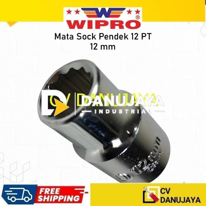 Mata Kunci Kunci Sock Shock Soket Socket Sok Wipro 1/2" Inch x 12mm 12PT CRV chrome vanadium steel