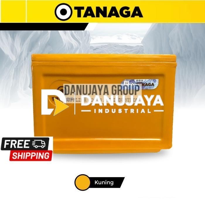 TANAGA Cool Box Coolbox TNG60 60 Liter 60Liter 60L Termos Tremos Pendingin Dingin Tahan Lama untuk Minuman Makanan Es Batu Ikan Daging & Seafood Ikan Laut dengan Insulasi Polyurethane dan Drain Plug - kuning