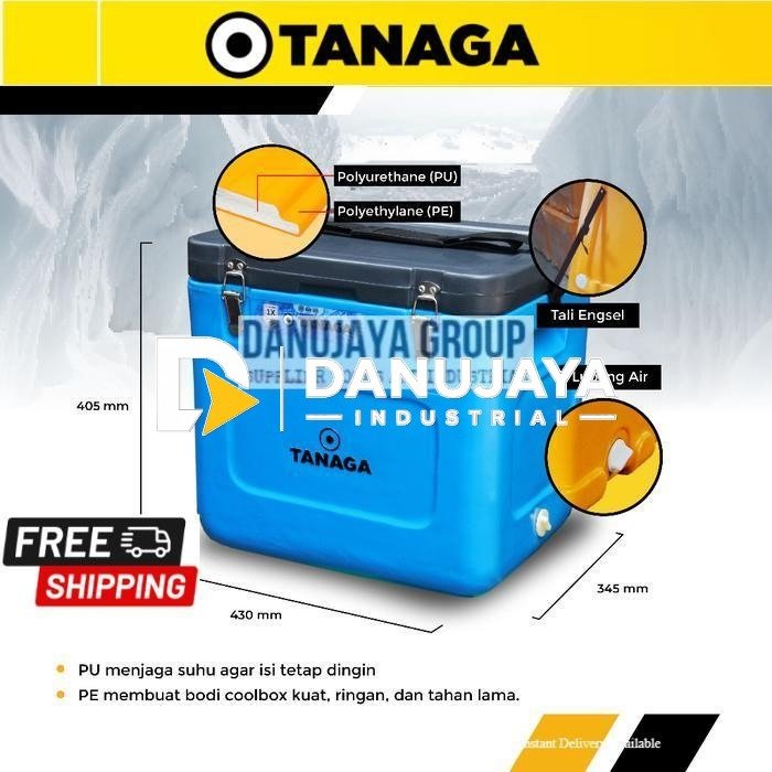 TANAGA Cooler Box 35 Liter 35L 35Liter Ice Box Termos Kotak Es Batu Ikan Daging Makanan Minuman Pendingin Dingin Tahan Lama 38 jam - 35 liter