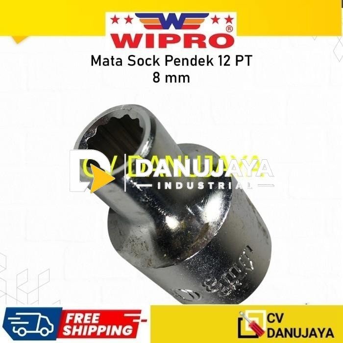 Mata Kunci Kunci Sock Shock Soket Socket Sok Wipro 1/2" Inch x 8mm 12PT CRV chrome vanadium steel